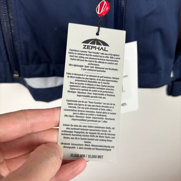 Sunice NEW Onassis Zephal Jacket Blue midnight embossed golf outdoor waterproof - Picture 12 of 15